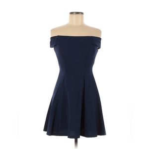 Navy off-the-Shoulder Mini Dress